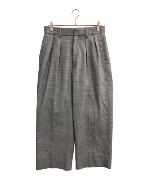 UNFOLLOW（アンフォロー）UNFOLLOW (アンフォロー) doublecross 2tuck wide slacks グレー サイズ:3の古着・服飾アイテム