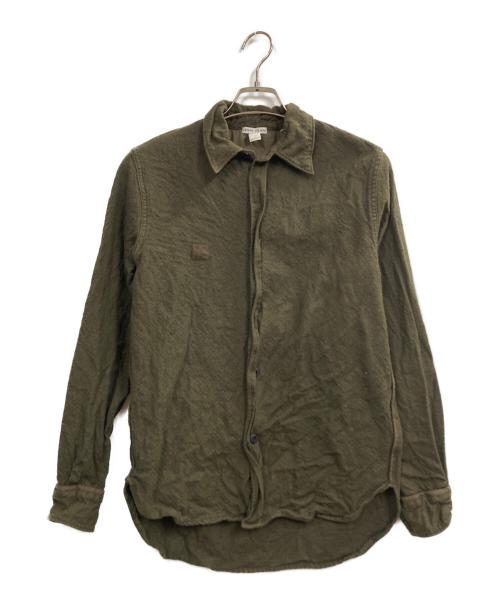 STONE ISLAND（ストーンアイランド）STONE ISLAND (ストーンアイランド) 01AW ウールシャツ カーキ サイズ:Mの古着・服飾アイテム