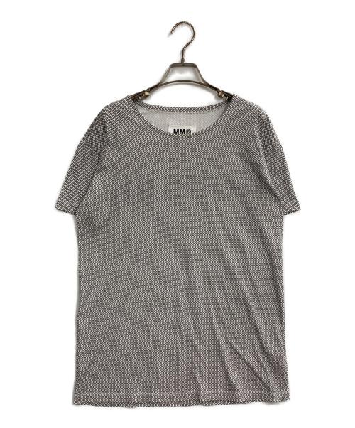 MM6 Maison Margiela（エムエムシックスメゾンマルジェラ）MM6 Maison Margiela (エムエムシックスメゾンマルジェラ) HIDDEN CHARACTER DESIGN POLKA DOT PATTERN T-SHIRT ブラック サイズ:ｍの古着・服飾アイテム