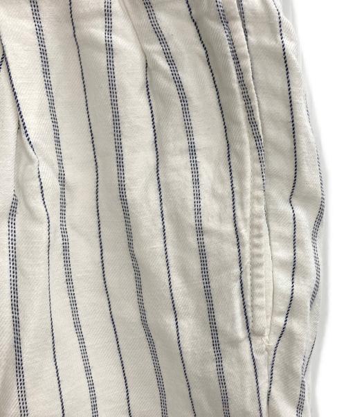 POLO RALPH LAUREN（ポロ・ラルフローレン）POLO RALPH LAUREN (ポロ・ラルフローレン) 2タック ピンストライプリネン混スラックス ホワイト サイズ:34/32の古着・服飾アイテム