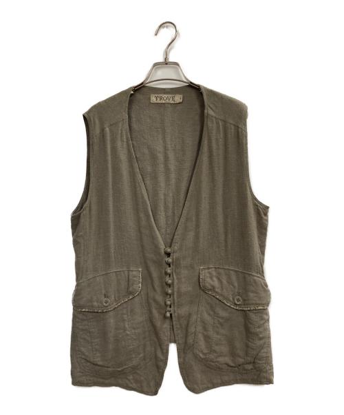 TROVE（トローヴ）TROVE (トローヴ) ネップ加工シルクジレ ブラウン サイズ:2の古着・服飾アイテム