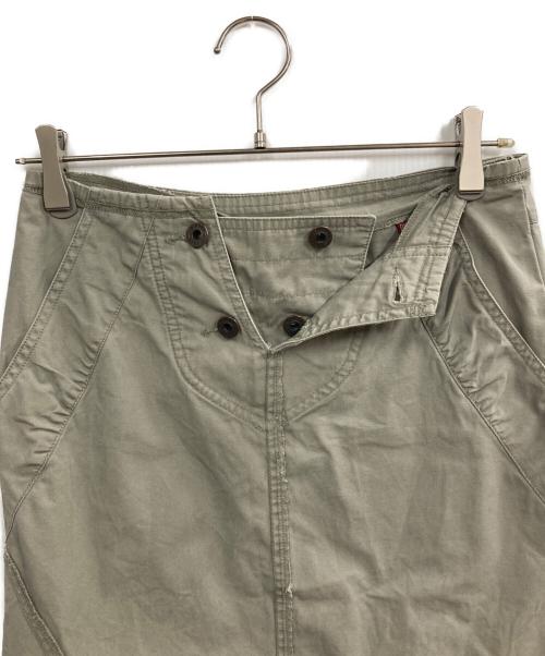 DIESEL（ディーゼル）DIESEL (ディーゼル) 再構築ミディスカート カーキ サイズ:25の古着・服飾アイテム