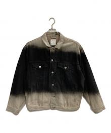 Lui's（ルイス）の古着「24SS グラデーションビッグデニムジャケット」｜ブラック×グレー