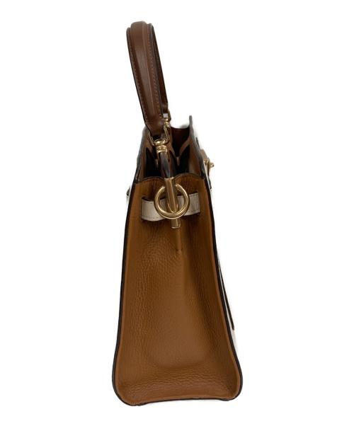 COACH（コーチ）COACH (コーチ) レーン キャリーオール カラーブロック ブラウン×アイボリーの古着・服飾アイテム