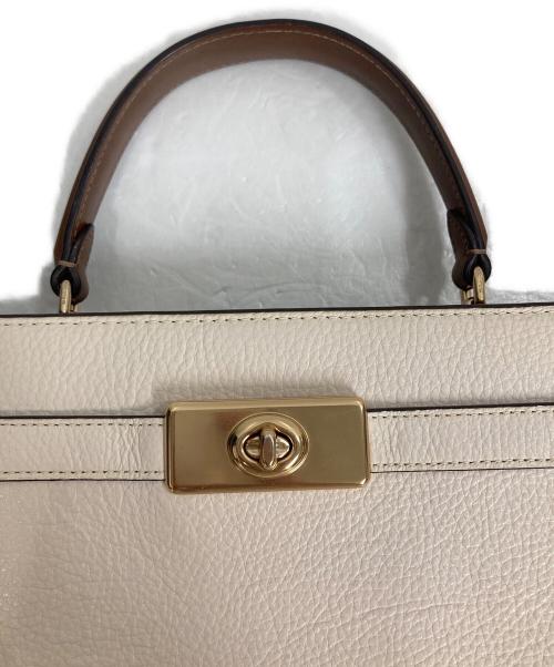 COACH（コーチ）COACH (コーチ) レーン キャリーオール カラーブロック ブラウン×アイボリーの古着・服飾アイテム