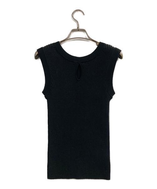 CLANE（クラネ）CLANE (クラネ) W FACE HALL KNIT TOPS ブラック サイズ:Mの古着・服飾アイテム