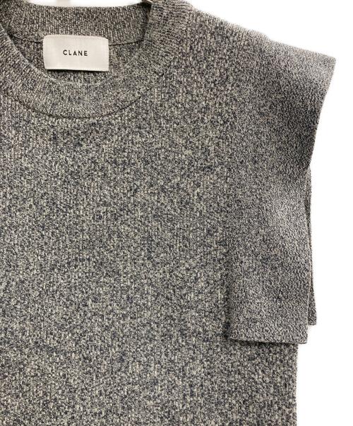 CLANE（クラネ）CLANE (クラネ) SQUARE SLEEVE KNIT TOPS グレー サイズ:1の古着・服飾アイテム