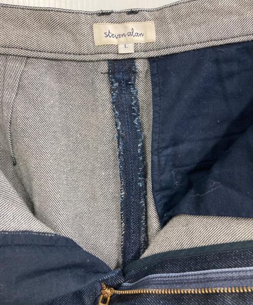 STEVEN ALAN（スティーブンアラン）STEVEN ALAN (スティーブンアラン) COTTON DENIM WIDE TROUSERS インディゴ サイズ:Lの古着・服飾アイテム