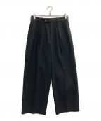 MARKAWAREマーカウェア）の古着「DOUBLE PLEATED TROUSERS ORGANIC WOOL SURVIVAL CLOTH」｜ブラック