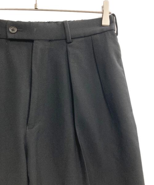 MARKAWARE（マーカウェア）MARKAWARE (マーカウェア) DOUBLE PLEATED TROUSERS ORGANIC WOOL SURVIVAL CLOTH ブラック サイズ:2の古着・服飾アイテム