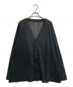 South2 West8サウスツー ウエストエイト）の古着「S.S. V Neck Knit Mesh Cardigan」｜ブラック