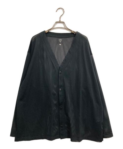 South2 West8（サウスツー ウエストエイト）south2 west8 (サウスツー ウエストエイト) S.S. V Neck Knit Mesh Cardigan ブラック サイズ:Mの古着・服飾アイテム