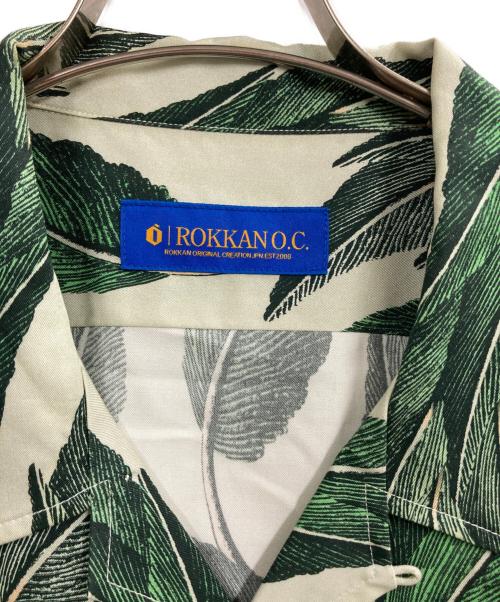 ROKKAN O.C.（ロッカン）ROKKAN O.C. (ロッカン) エクストラオープンカラーシャツ グリーン サイズ:XLの古着・服飾アイテム