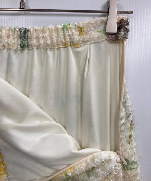 stola.（ストラ）stola. (ストラ) カットジャカードプリントイレヘムスカート 黄緑 サイズ:40の古着・服飾アイテム