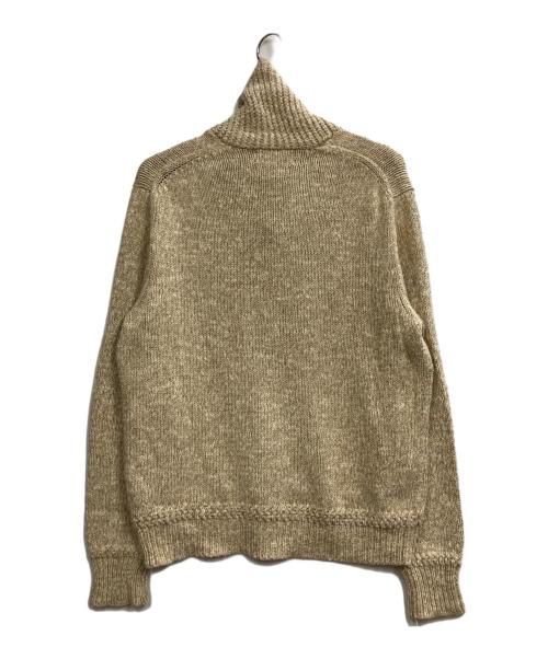 POLO RALPH LAUREN（ポロ・ラルフローレン）POLO RALPH LAUREN (ポロ・ラルフローレン) 星条旗シルクMIXショールカラーニット ベージュ サイズ:Lの古着・服飾アイテム