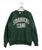 Champion×BEAMS×STARBUCKS COFFEEチャンピオン×ビームス×スターバックス コーヒー）の古着「リバースウィーブスウェット」｜グリーン