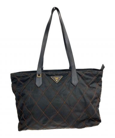 中古・古着通販】PRADA (プラダ) キルティングトートバッグ ブラック