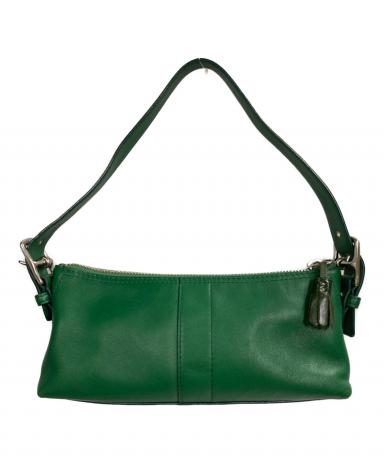COACH ハンドバッグ ワンショルダー 緑 スエード ホーボー 3657 中古・古着通販】COACH (コーチ) ホーボーレザーワンショルダーバック