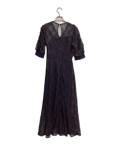 FRAY ID（フレイ アイディー）FRAY ID (フレイ アイディー) パールレースワンピース ネイビーの古着・服飾アイテム