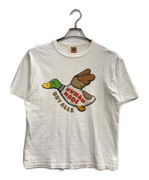 HUMAN MADE（ヒューマンメイド）HUMAN MADE (ヒューマンメイド) KAWS (カウズ) ダックプリントTシャツ ホワイト サイズ:記載なし（実寸サイズを参照ください）の古着・服飾アイテム