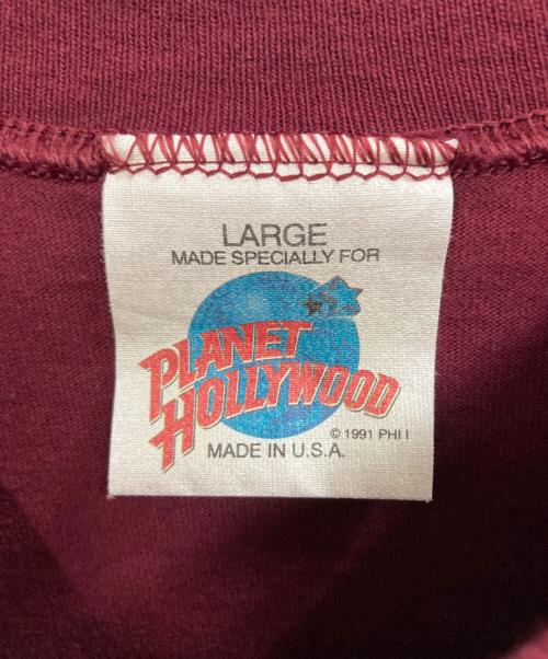 PLANET HOLLYWOOD（プラネットハリウッド）PLANET HOLLYWOOD (プラネットハリウッド) プリントTシャツ バーガンディー サイズ:Lの古着・服飾アイテム