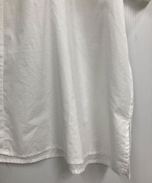 BALLSEY（ボールジィ）BALLSEY (ボールジィ) プロセスドコットン ネックフリルブラウス ホワイト サイズ:36の古着・服飾アイテム