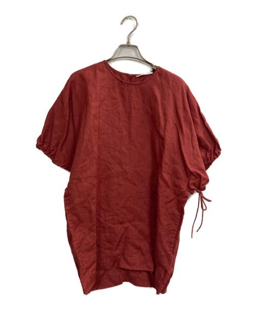SOULEIADO（ソレイアード）SOULEIADO (ソレイアード) リネンブラウス レッド サイズ:36の古着・服飾アイテム
