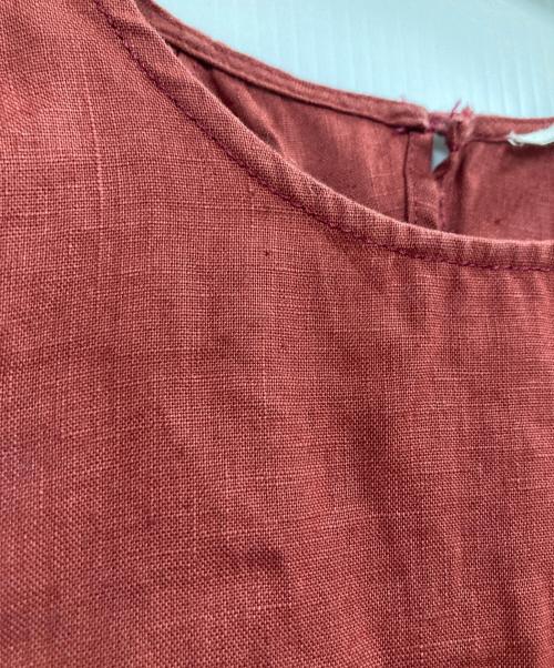 SOULEIADO（ソレイアード）SOULEIADO (ソレイアード) リネンブラウス レッド サイズ:36の古着・服飾アイテム