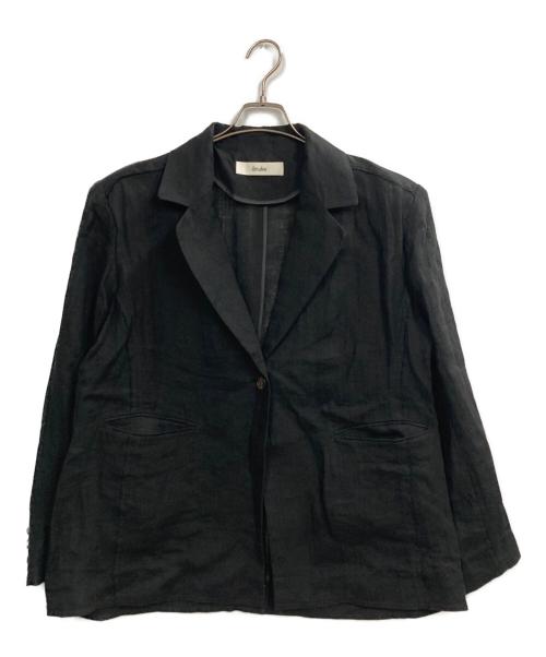 anuke（アンヌーク）anuke (アンヌーク) Linen Sheer Jacket ブラック サイズ:Mの古着・服飾アイテム