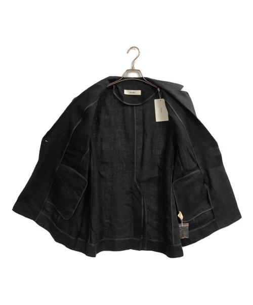anuke（アンヌーク）anuke (アンヌーク) Linen Sheer Jacket ブラック サイズ:Mの古着・服飾アイテム