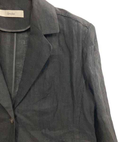 anuke（アンヌーク）anuke (アンヌーク) Linen Sheer Jacket ブラック サイズ:Mの古着・服飾アイテム