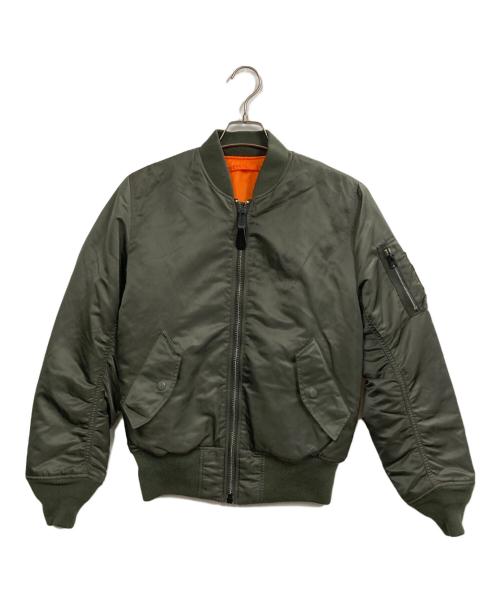 ALPHA（アルファ）ALPHA (アルファ) リバーシブルフライトジャケット カーキ×オレンジ サイズ:XSの古着・服飾アイテム