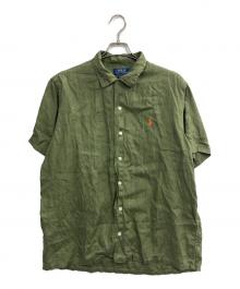 POLO RALPH LAUREN（ポロ・ラルフローレン）の古着「オープンカラーリネンシャツ」｜オリーブ