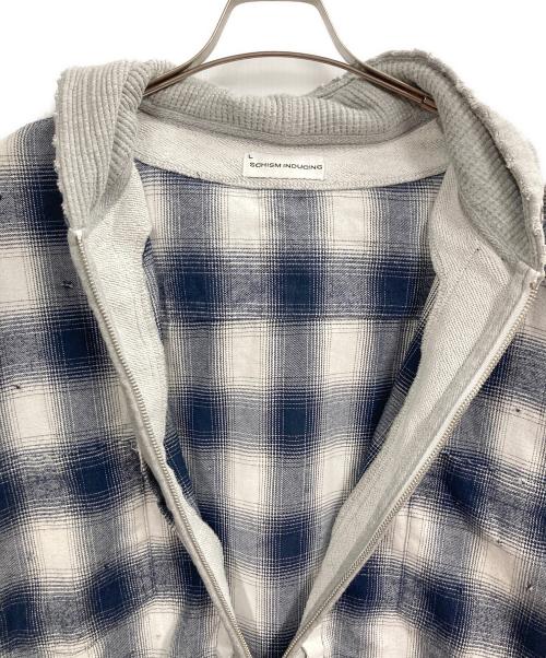 SCHISM INDUCING（スキズム・インデューシング）SCHISM INDUCING (スキズム・インデューシング) HYBRID OMBRE SHIRT グレー サイズ:Lの古着・服飾アイテム