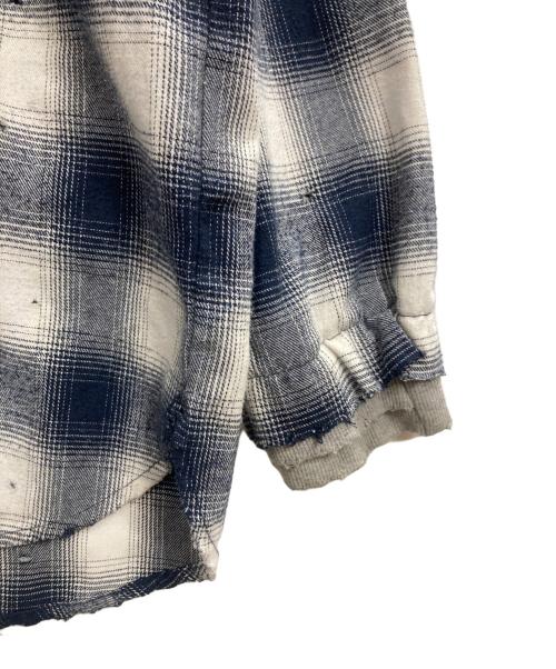 SCHISM INDUCING（スキズム・インデューシング）SCHISM INDUCING (スキズム・インデューシング) HYBRID OMBRE SHIRT グレー サイズ:Lの古着・服飾アイテム