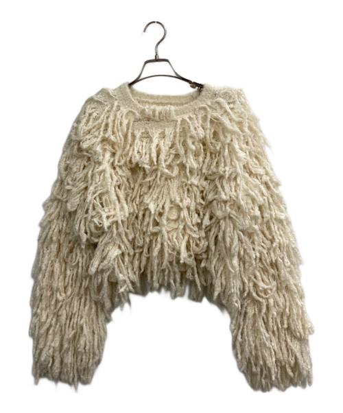 anuke（アンヌーク）anuke (アンヌーク) Loop Fringe Knit アイボリー サイズ:Fの古着・服飾アイテム