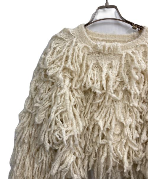 anuke（アンヌーク）anuke (アンヌーク) Loop Fringe Knit アイボリー サイズ:Fの古着・服飾アイテム
