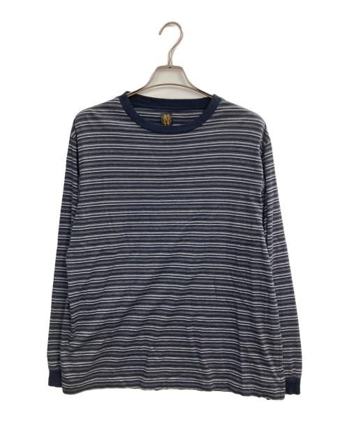 BATONER（バトナ―）BATONER (バトナ―) HIGH GAUGE BORDER CREW L S ネイビー サイズ:2の古着・服飾アイテム