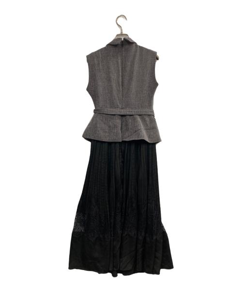 HER LIP TO（ハーリップトゥ）Her lip to (ハーリップトゥ) Meurice Pleated Lace Dress グレー サイズ:Sの古着・服飾アイテム