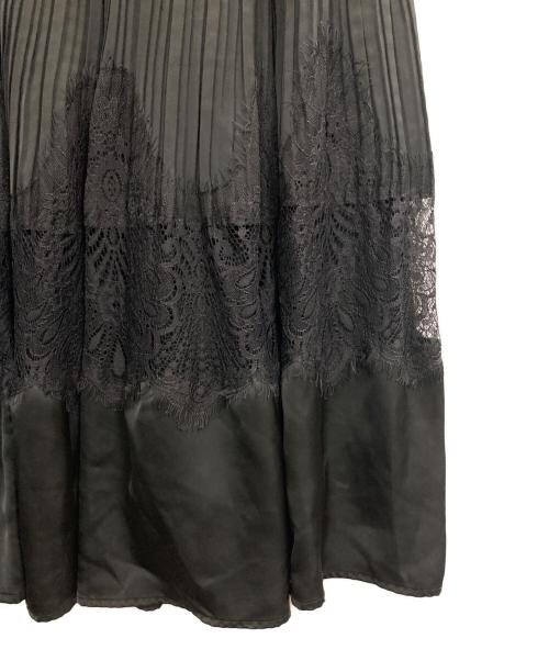 HER LIP TO（ハーリップトゥ）Her lip to (ハーリップトゥ) Meurice Pleated Lace Dress グレー サイズ:Sの古着・服飾アイテム