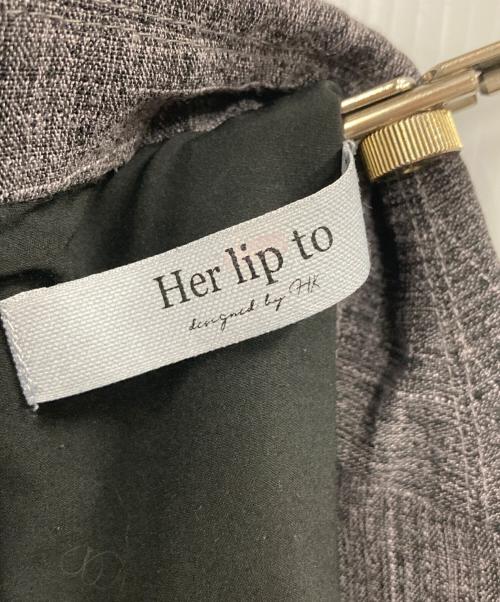 HER LIP TO（ハーリップトゥ）Her lip to (ハーリップトゥ) Meurice Pleated Lace Dress グレー サイズ:Sの古着・服飾アイテム