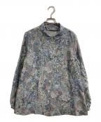 Leilianレリアン）の古着「総柄シャツ」｜ブルー