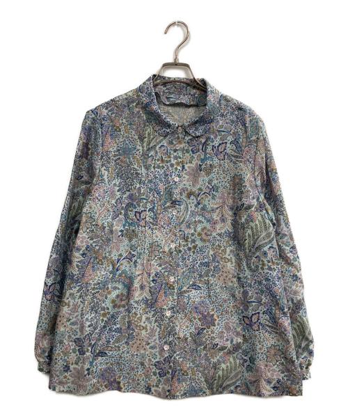 Leilian（レリアン）LEILIAN (レリアン) 総柄シャツ ブルー サイズ:13の古着・服飾アイテム