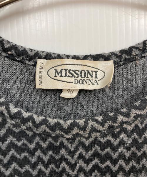 missoni（ミッソーニ）MISSONI (ミッソーニ) 総柄ニット ブラック サイズ:48の古着・服飾アイテム