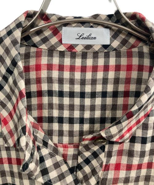 Leilian（レリアン）LEILIAN (レリアン) チェックシャツ ベージュ サイズ:13の古着・服飾アイテム