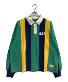 GAP×SEAN WOTHERSPOON（ギャップ×ショーン・ワザーズプーン）の古着「オーバーサイズ ストライプポロシャツ」｜グリーン