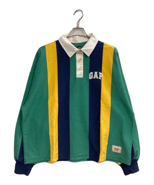 GAP（ギャップ）GAP (ギャップ) Sean Wotherspoon (ショーン・ワザーズプーン) オーバーサイズ ストライプポロシャツ グリーン サイズ:Lの古着・服飾アイテム