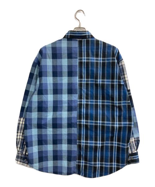 GAP（ギャップ）GAP (ギャップ) Sean Wotherspoon (ショーン・ワザーズプーン) オーバーサイズ パッチワーク プレイド ロゴシャツ ブルー サイズ:Mの古着・服飾アイテム