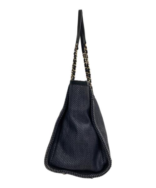 CHANEL（シャネル）CHANEL (シャネル) ドーヴィルチェーントートMM ネイビーの古着・服飾アイテム