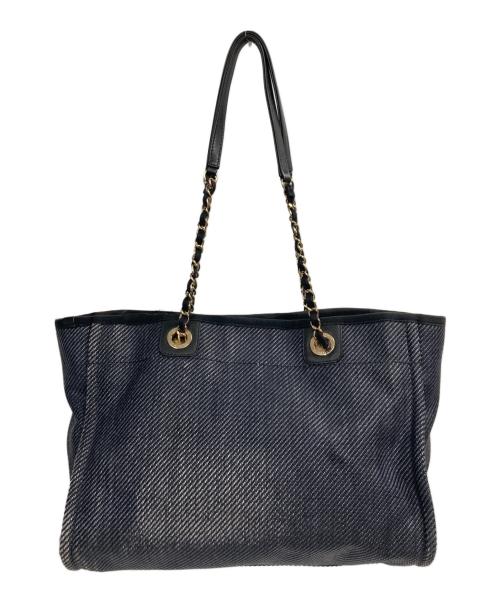 CHANEL（シャネル）CHANEL (シャネル) ドーヴィルチェーントートMM ネイビーの古着・服飾アイテム